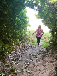 Woman Walking on the property