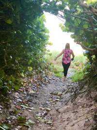 Woman Walking on the property 